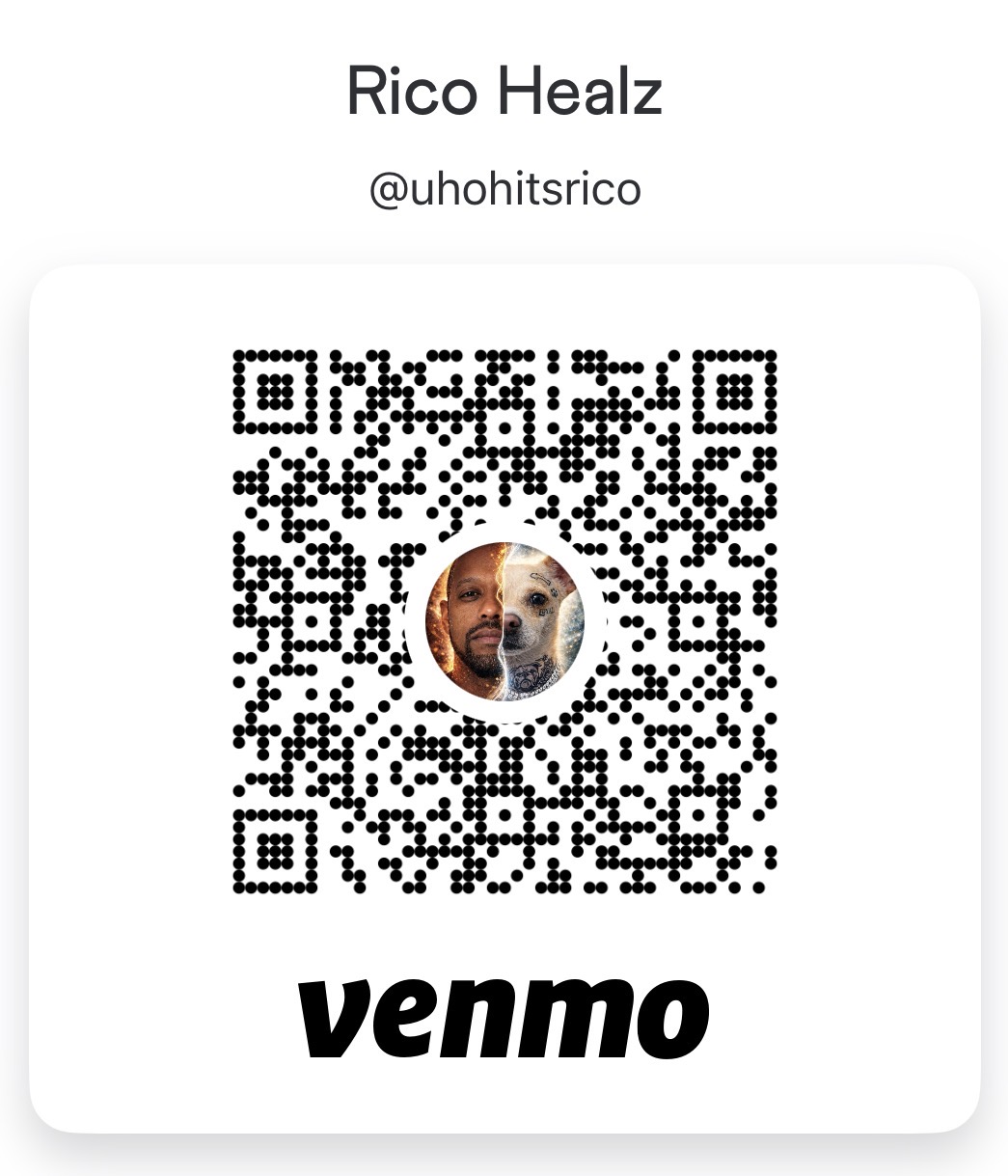 Venmo QR code for @uhohitsrico